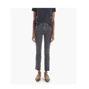 Mother High Waisted Rascal Ankle Fray in Chalk It Up